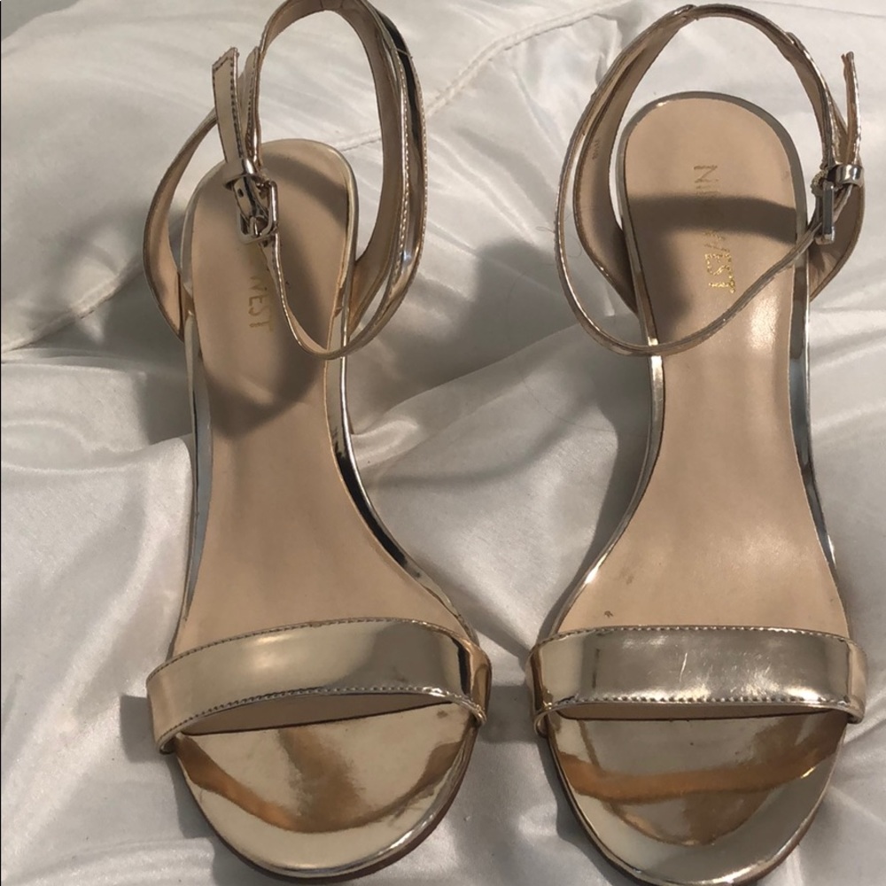 Nine West gold heels